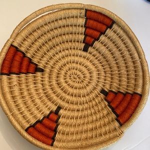 Bohemian style basket orange and black pattern
